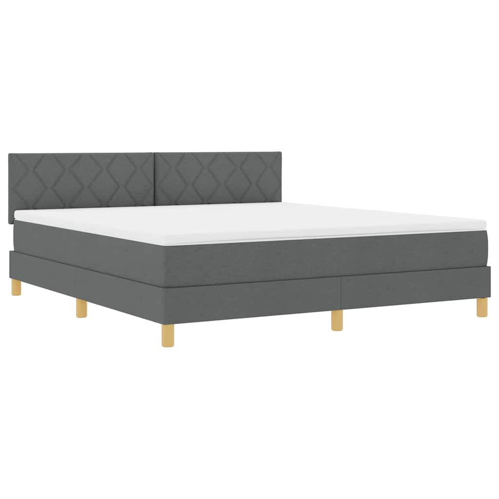 Letto a Sorgente LED Grigio scuro 180 x 200 cm Tessuto | homemem39