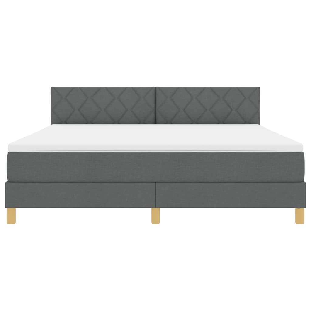 Letto a Sorgente LED Grigio scuro 180 x 200 cm Tessuto | homemem39