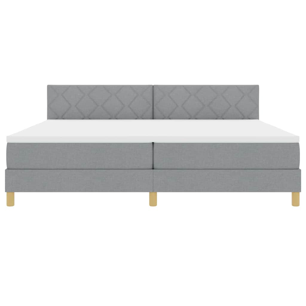 Letto a Sorgente LED Grigio chiaro 200 x 200 cm Tessuto | homemem39