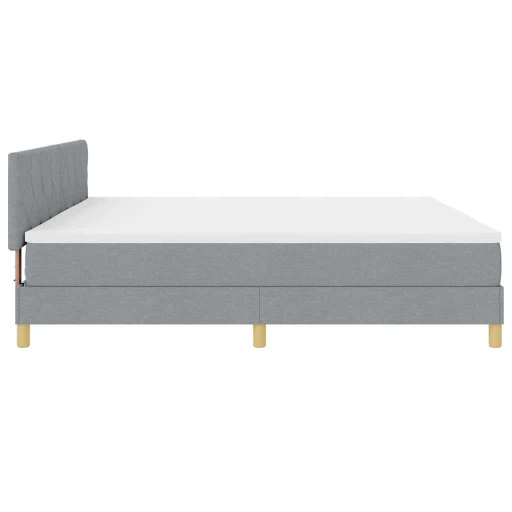 Letto a Sorgente LED Grigio chiaro 200 x 200 cm Tessuto | homemem39