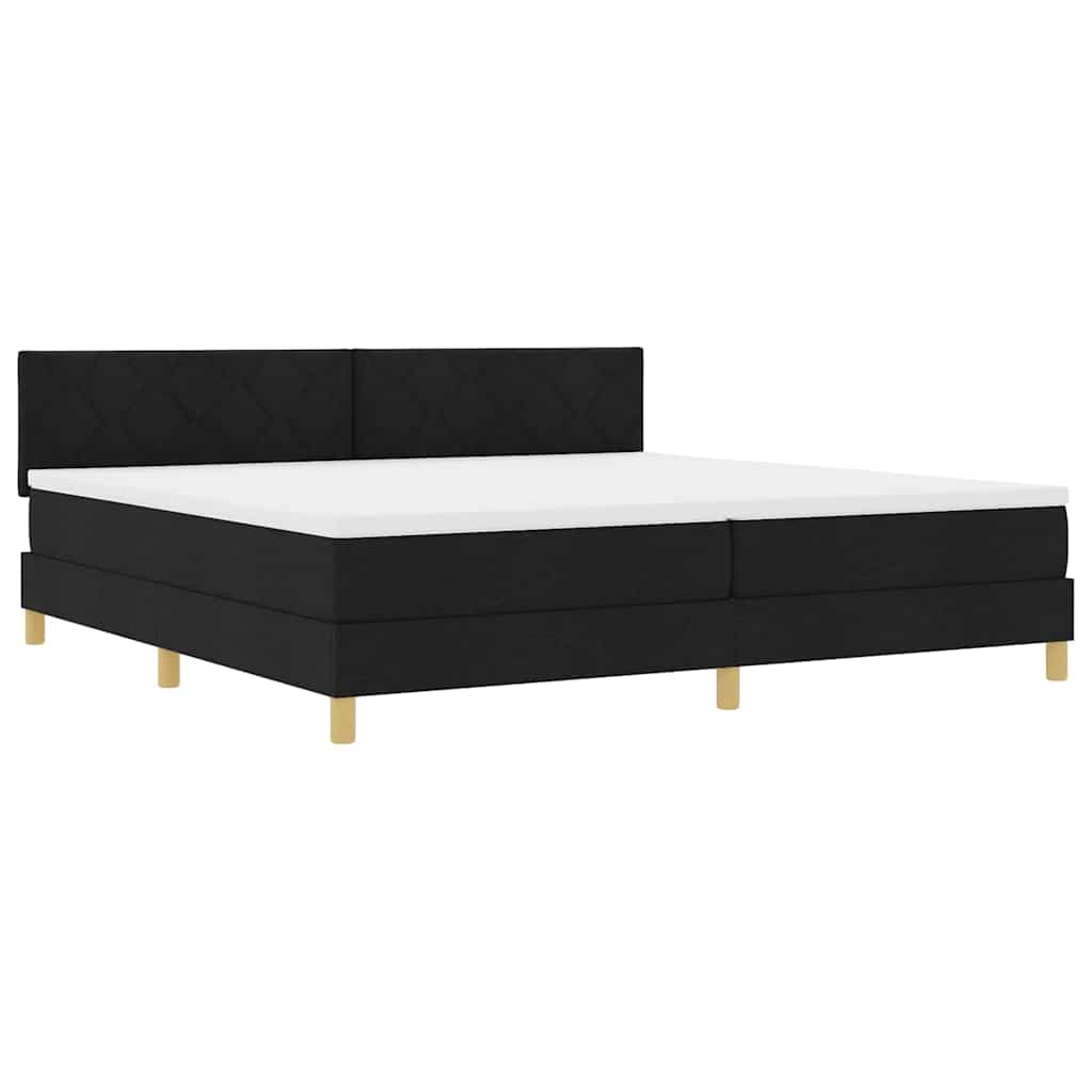 Letto a Sorgente LED con strisce LED Nero 200 x 200 cm Tessuto | homemem39
