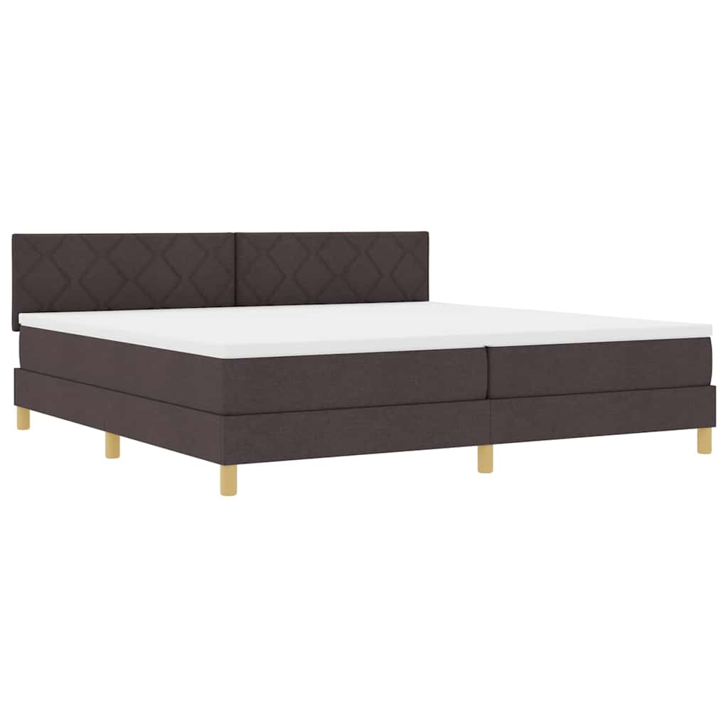 Letto a Sorgente LED Marrone Scuro 200 x 200 cm Tessuto | homemem39