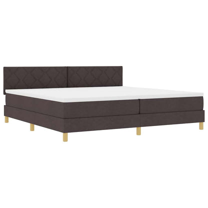Letto a Sorgente LED Marrone Scuro 200 x 200 cm Tessuto | homemem39