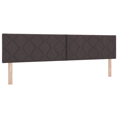 Letto a Sorgente LED Marrone Scuro 200 x 200 cm Tessuto | homemem39