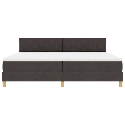 Letto a Sorgente LED Marrone Scuro 200 x 200 cm Tessuto | homemem39