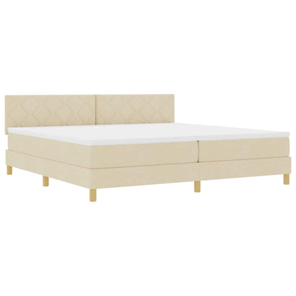Letto a Sorgente LED con strisce LED Crema 200 x 200 cm Tessuto