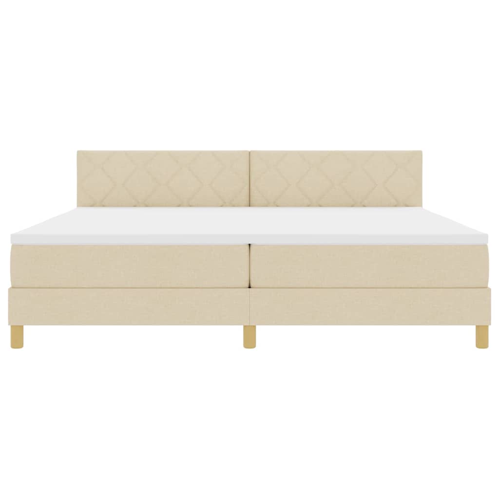Letto a Sorgente LED con strisce LED Crema 200 x 200 cm Tessuto | homemem39