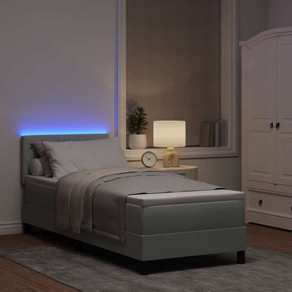 Letto a Sorgente LED con led Grigio chiaro 80 x 200 cm Velluto | homemem39