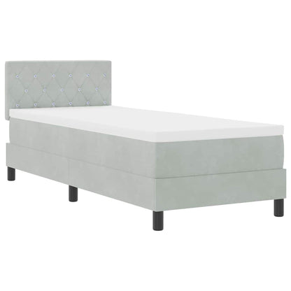 Letto a Sorgente LED con led Grigio chiaro 80 x 200 cm Velluto | homemem39