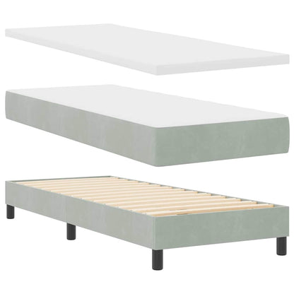 Letto a Sorgente LED con led Grigio chiaro 80 x 200 cm Velluto | homemem39