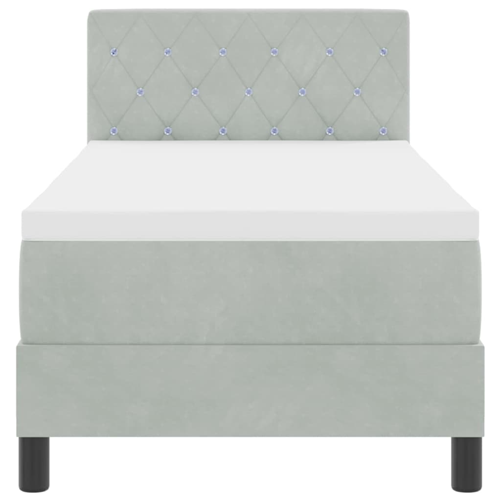 Letto a Sorgente LED con led Grigio chiaro 80 x 200 cm Velluto | homemem39