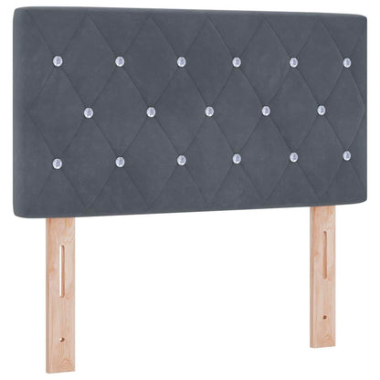 Letto a Sorgente LED con led Grigio scuro 80 x 200 cm Velluto | homemem39