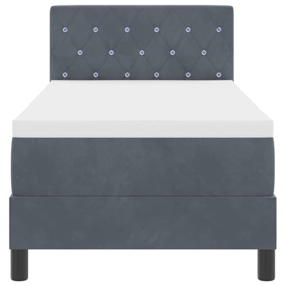 Letto a Sorgente LED con led Grigio scuro 80 x 200 cm Velluto | homemem39