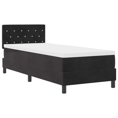 Letto a Sorgente LED con materasso Nero 80 x 200 cm Velluto | homemem39