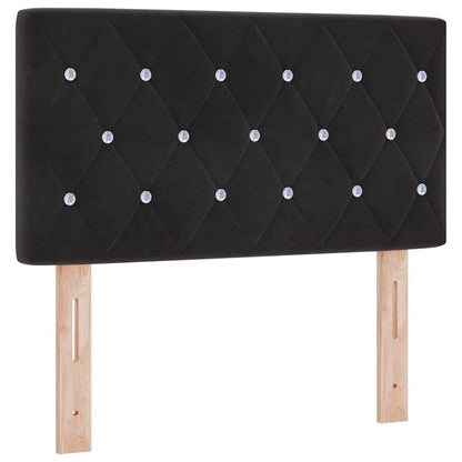 Letto a Sorgente LED con materasso Nero 80 x 200 cm Velluto | homemem39