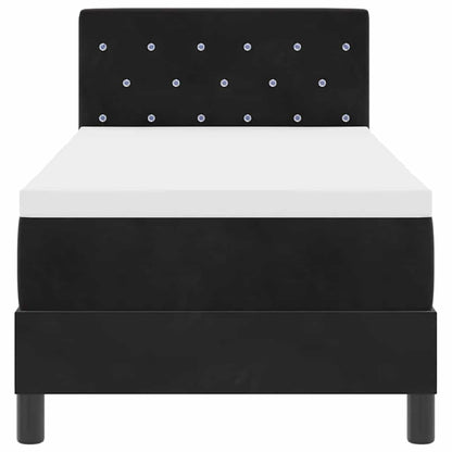 Letto a Sorgente LED con materasso Nero 80 x 200 cm Velluto | homemem39