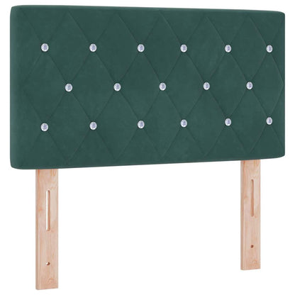 Letto a Sorgente LED con led Verde Scuro 80 x 200 cm Velluto | homemem39