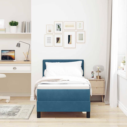 Letto a Sorgente LED con led Blu Scuro 80 x 200 cm Velluto | homemem39