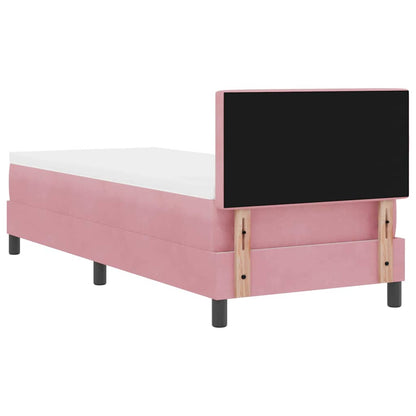 Letto a Sorgente LED con materasso Rosa 80 x 200 cm Velluto | homemem39