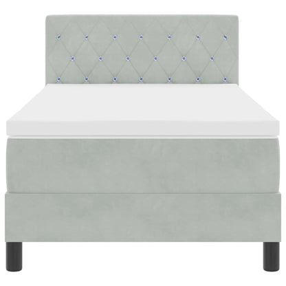Letto a Sorgente LED con led Grigio chiaro 90 x 190 cm Velluto | homemem39