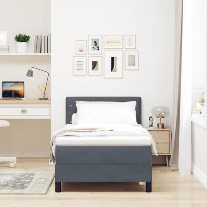 Letto a Sorgente LED con led Grigio scuro 90 x 190 cm Velluto | homemem39