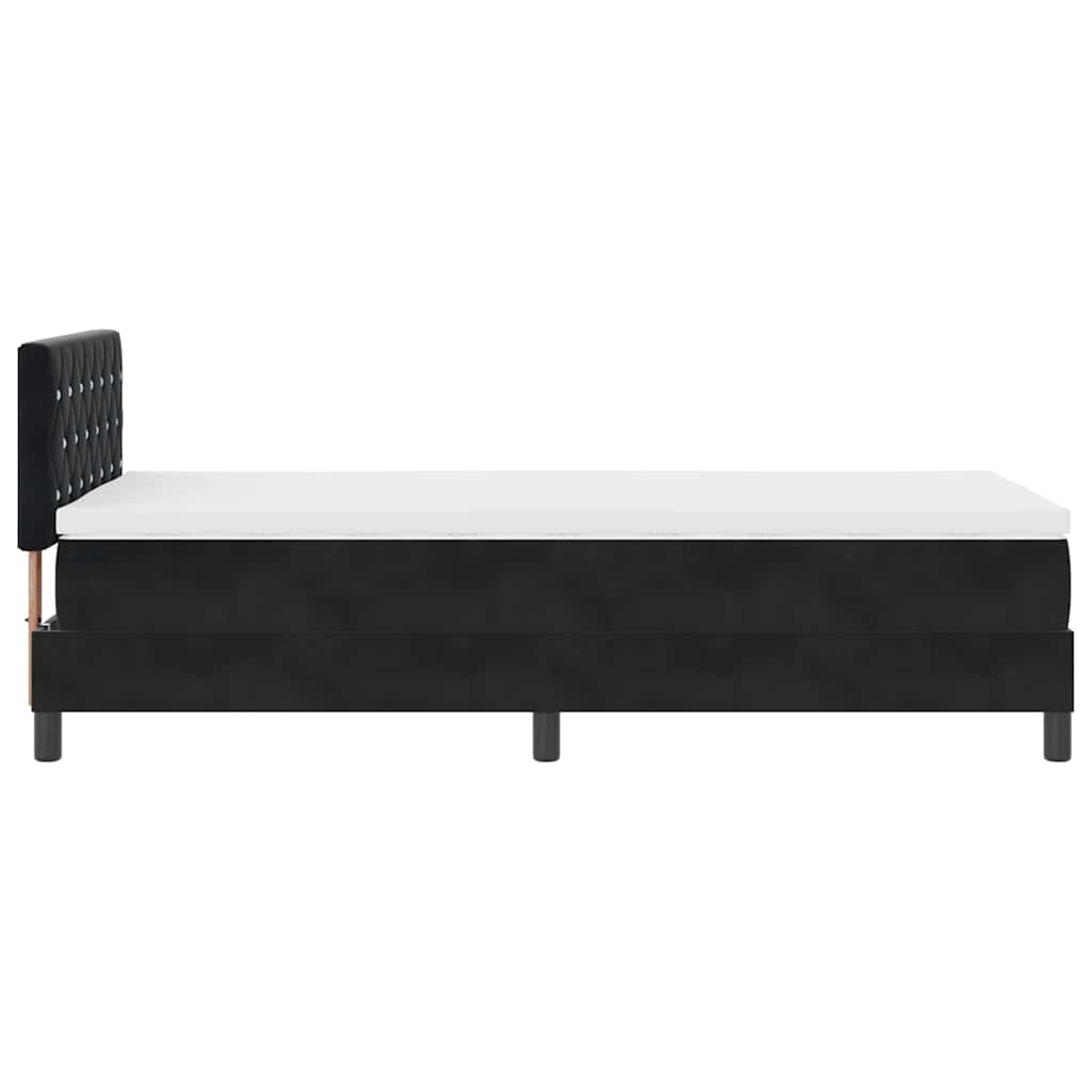 Letto a Sorgente LED con materasso Nero 90 x 200 cm Velluto | homemem39