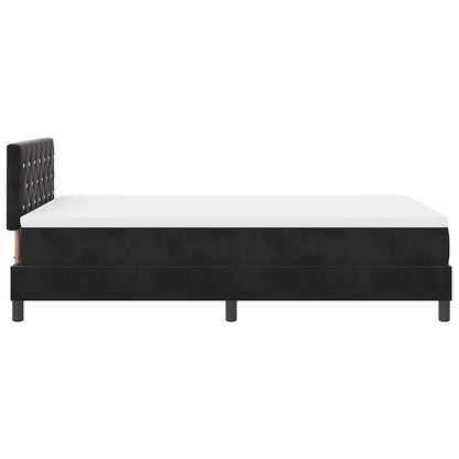 Letto a Sorgente LED con materasso Nero 120 x 190 cm Velluto | homemem39