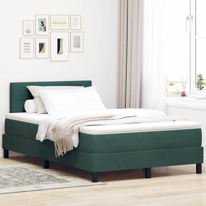 Letto a molle con testiera Verde scuro 120 x 190 cm Velluto