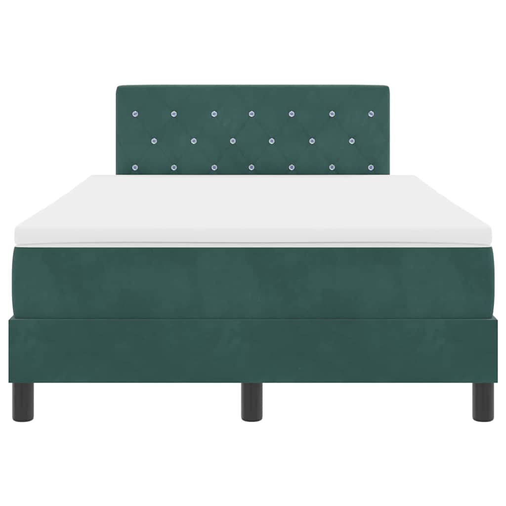 Letto a molle con testiera Verde scuro 120 x 190 cm Velluto