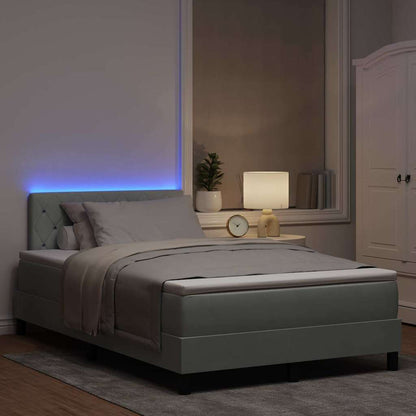 Letto a Sorgente LED con led Grigio chiaro 120 x 200 cm Velluto | homemem39