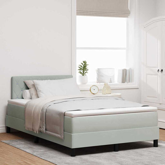 Letto a Sorgente LED con led Grigio chiaro 120 x 200 cm Velluto | homemem39