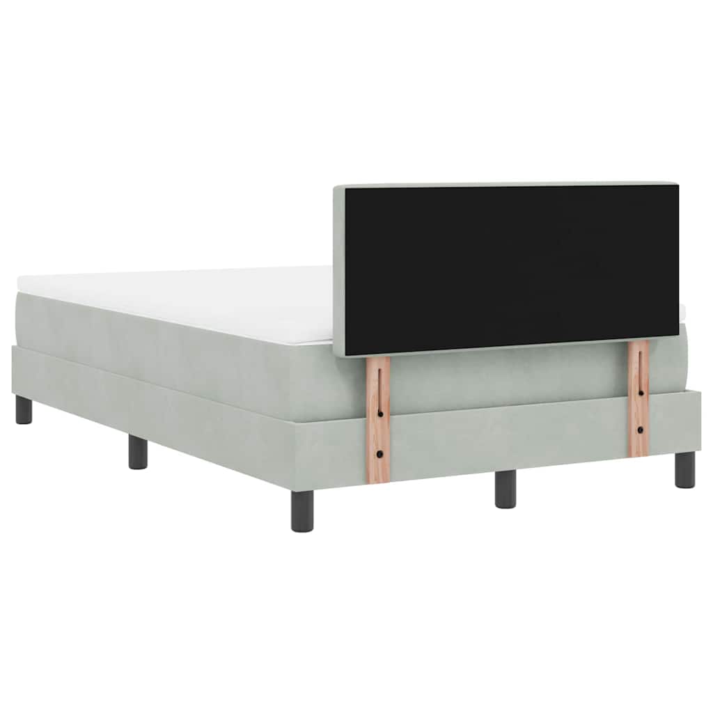 Letto a Sorgente LED con led Grigio chiaro 120 x 200 cm Velluto | homemem39