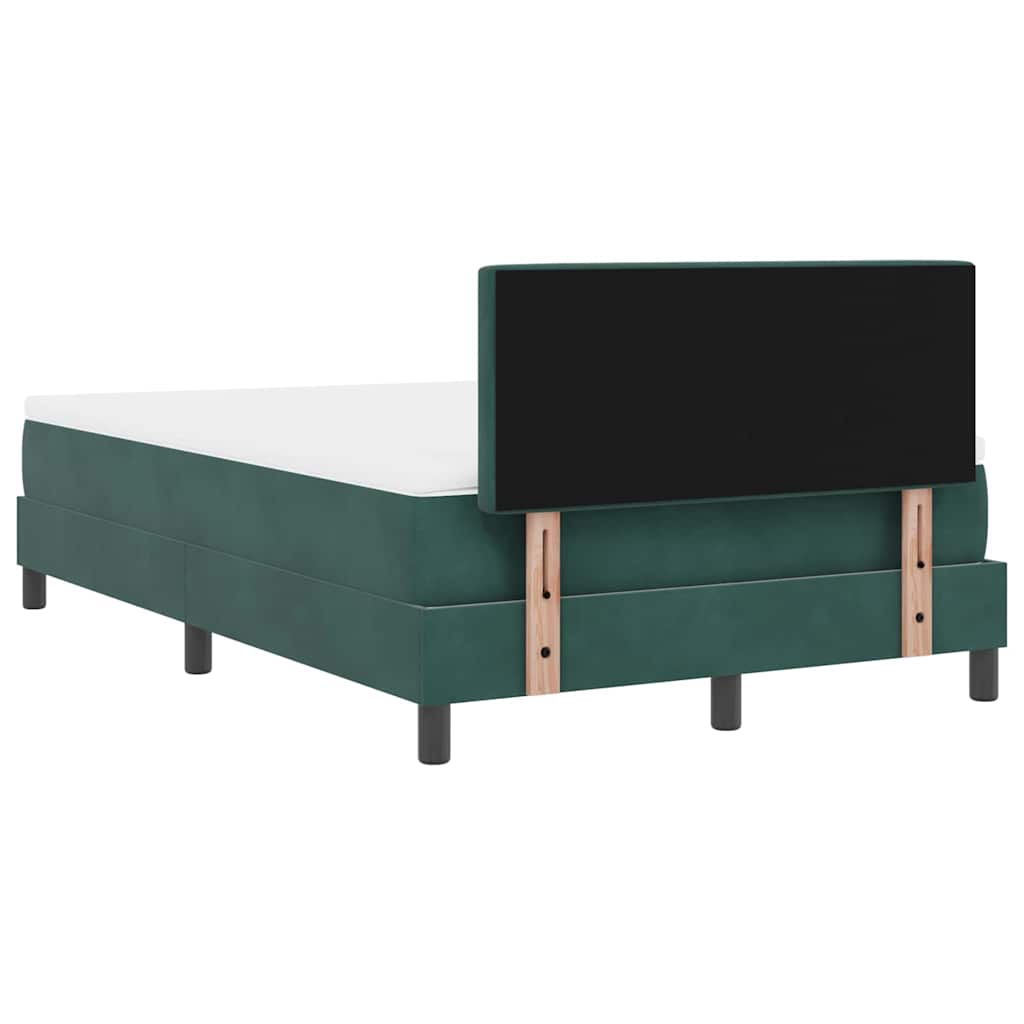 Letto a molle con testiera Verde scuro 120 x 200 cm Velluto