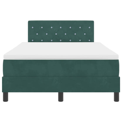 Letto a molle con testiera Verde scuro 120 x 200 cm Velluto