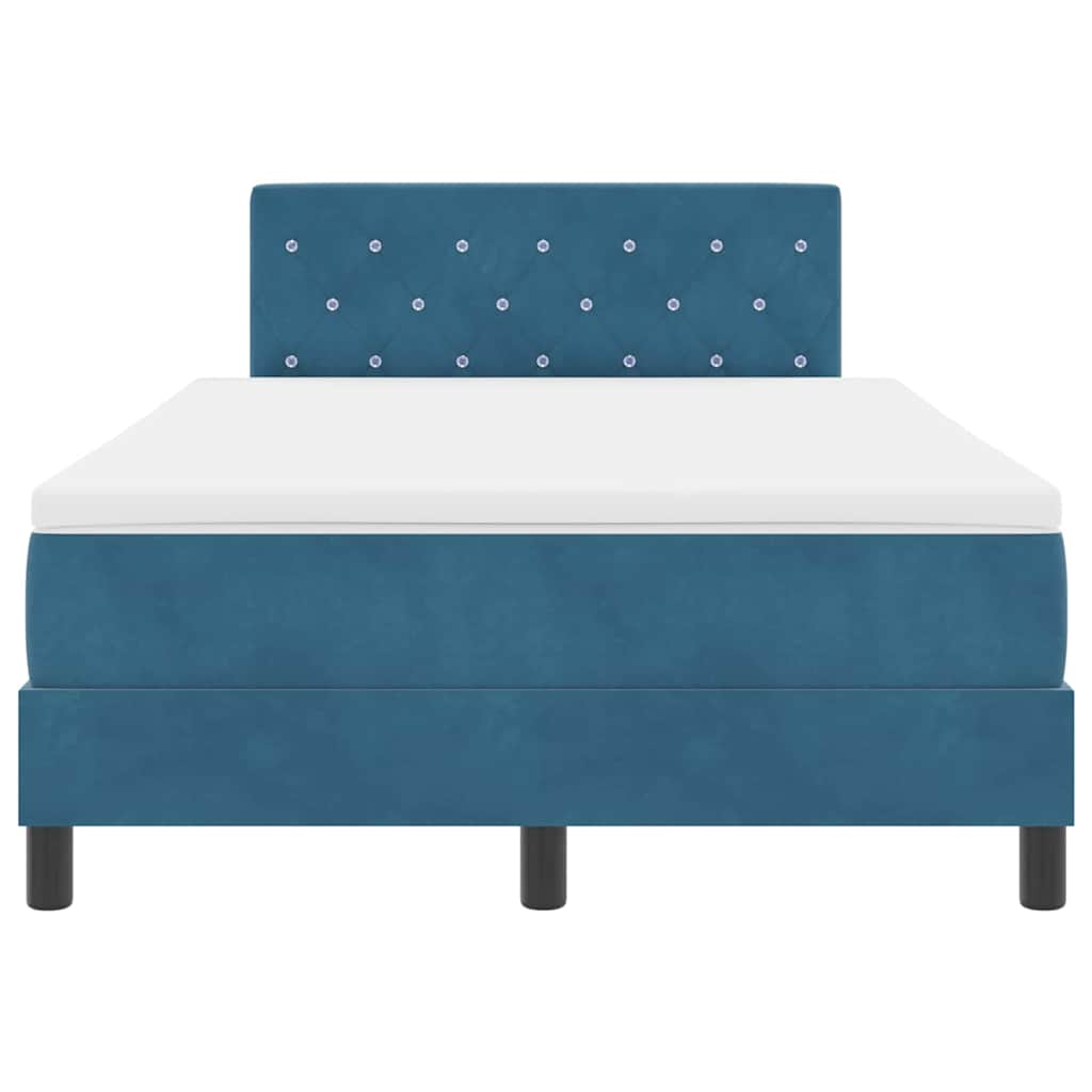 Letto a Sorgente LED con led Blu Scuro 120 x 200 cm Velluto | homemem39