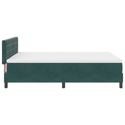 Letto a molle con testiera Verde scuro 140 x 190 cm Velluto
