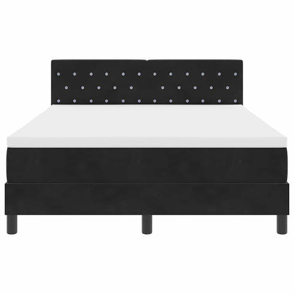Letto a molle con testiera Nero 140 x 200 cm Velluto - homemem39