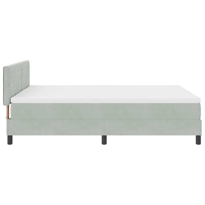 Letto a molle con testiera Grigio chiaro 160 x 200 cm Velluto
