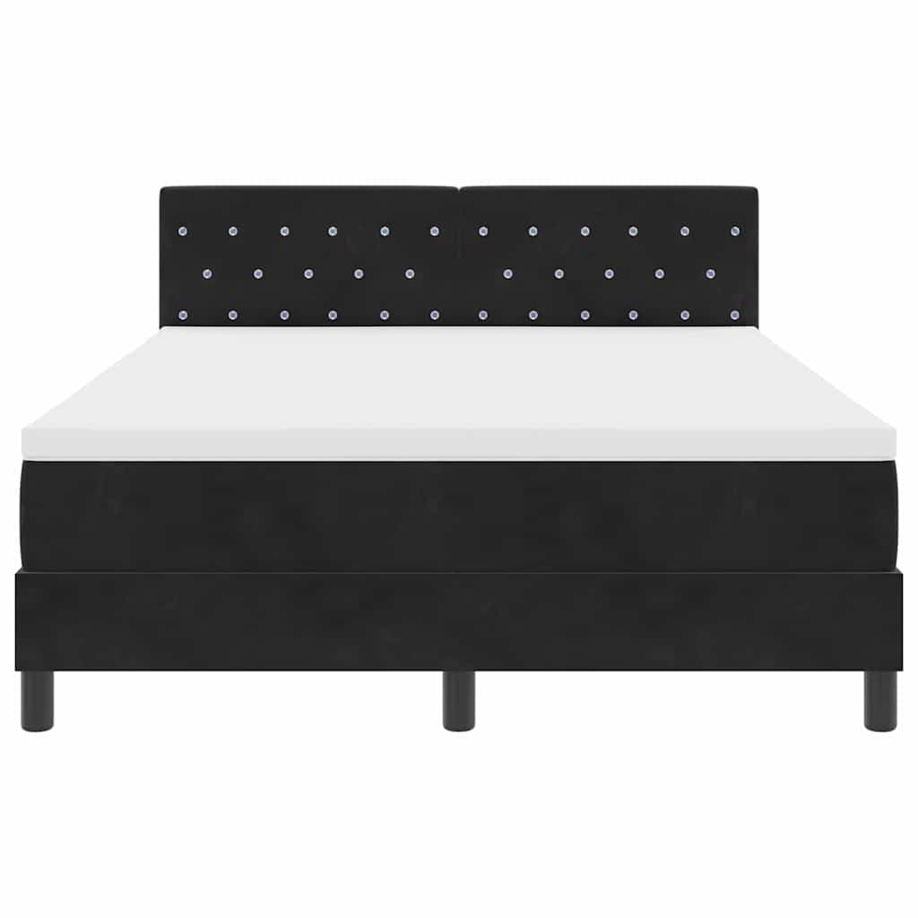 Letto a molle con testiera Nero 160 x 200 cm Velluto - homemem39