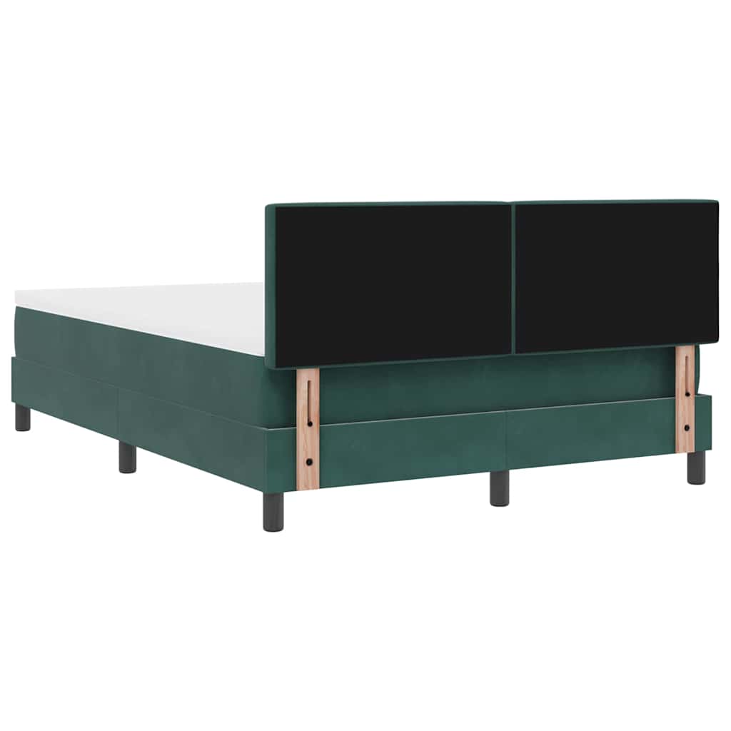 Letto a molle con testiera Verde scuro 160 x 200 cm Velluto