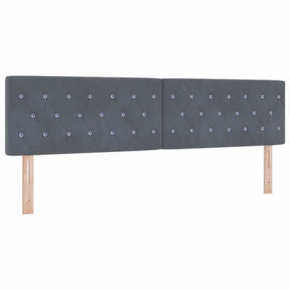 Letto a Sorgente LED con led Grigio scuro 180 x 200 cm Velluto | homemem39