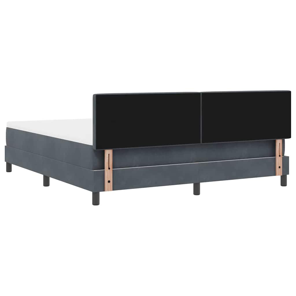 Letto a Sorgente LED con led Grigio scuro 180 x 200 cm Velluto | homemem39
