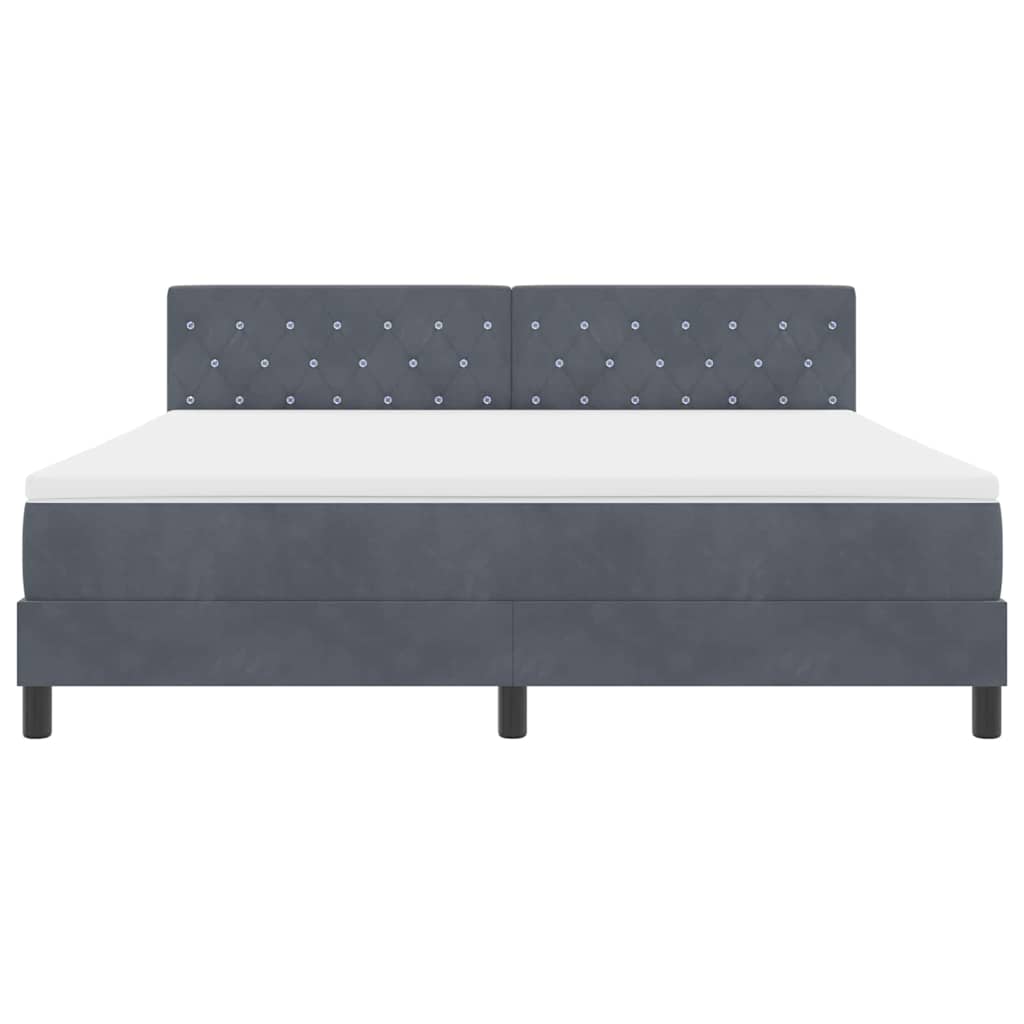 Letto a Sorgente LED con led Grigio scuro 180 x 200 cm Velluto | homemem39