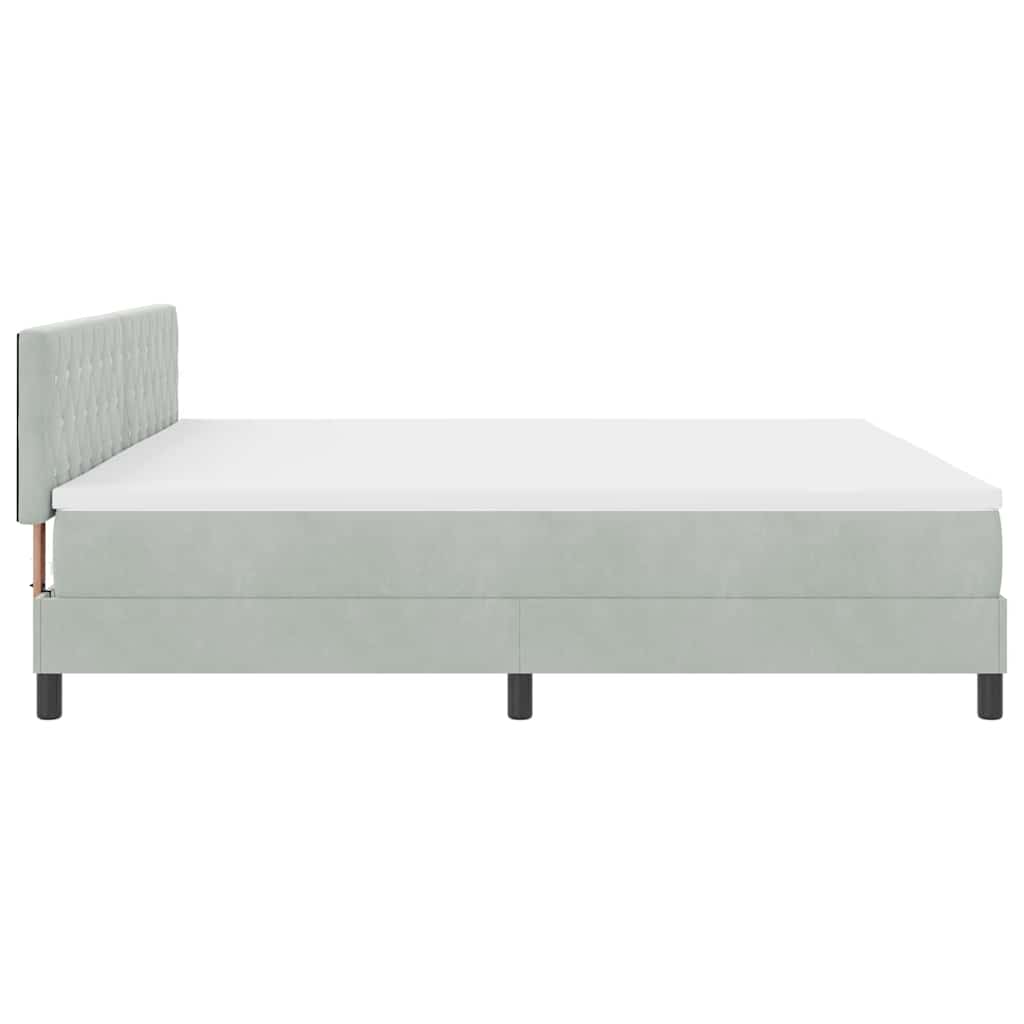 Letto a molle con testiera Grigio chiaro 200 x 200 cm Velluto
