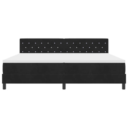 Letto a Sorgente LED con materasso Nero 200 x 200 cm Velluto