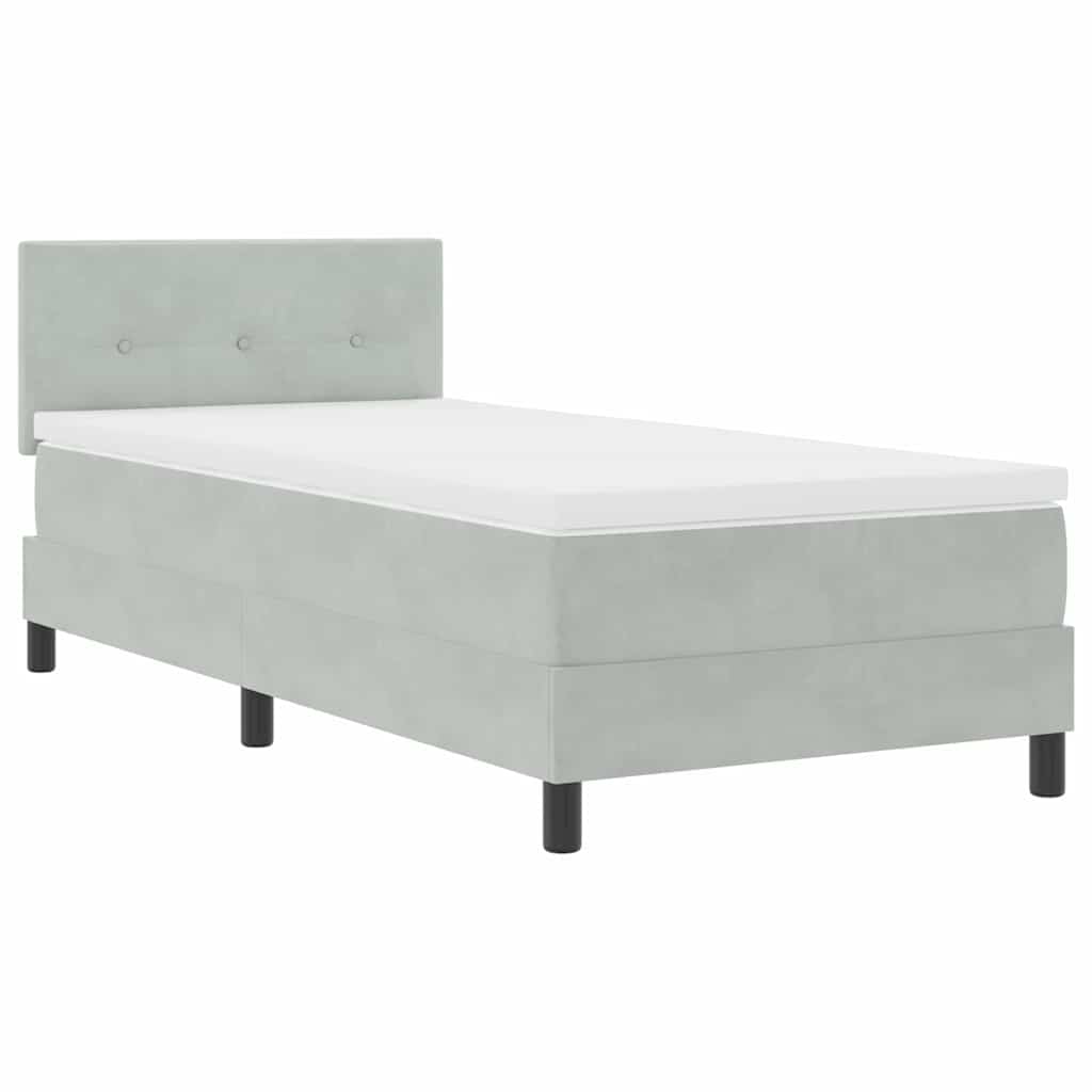 Letto a Sorgente LED Grigio chiaro 90 x 200 cm Velluto | homemem39