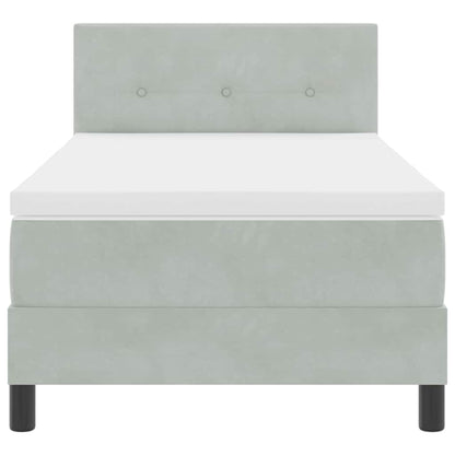 Letto a Sorgente LED Grigio chiaro 90 x 200 cm Velluto | homemem39
