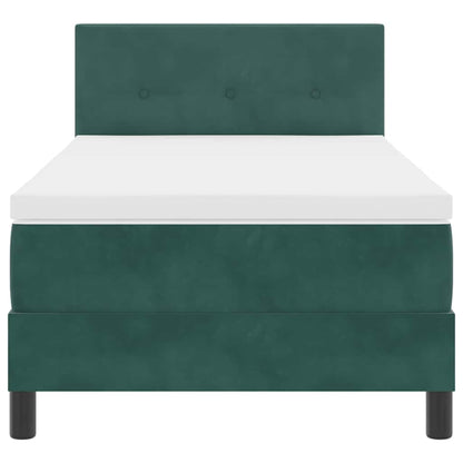 Letto a molle con testiera Verde scuro 100 x 200 cm Velluto