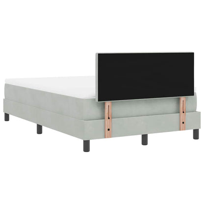 Letto a Sorgente LED Grigio chiaro 120 x 190 cm Velluto | homemem39