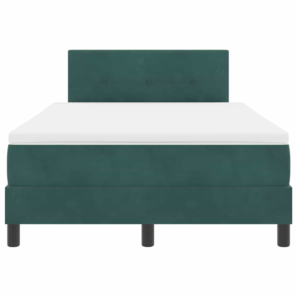 Letto a molle con testiera Verde scuro 120 x 190 cm Velluto